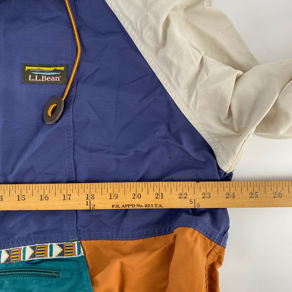 LL Bean Anorak Windbreaker Jacket Womens XL Multi Color Block Hooded Pullover - Picture 4 of 6